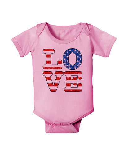 American Love Design - Distressed Baby Romper Bodysuit by TooLoud-Baby Romper-TooLoud-Light-Pink-06-Months-Davson Sales