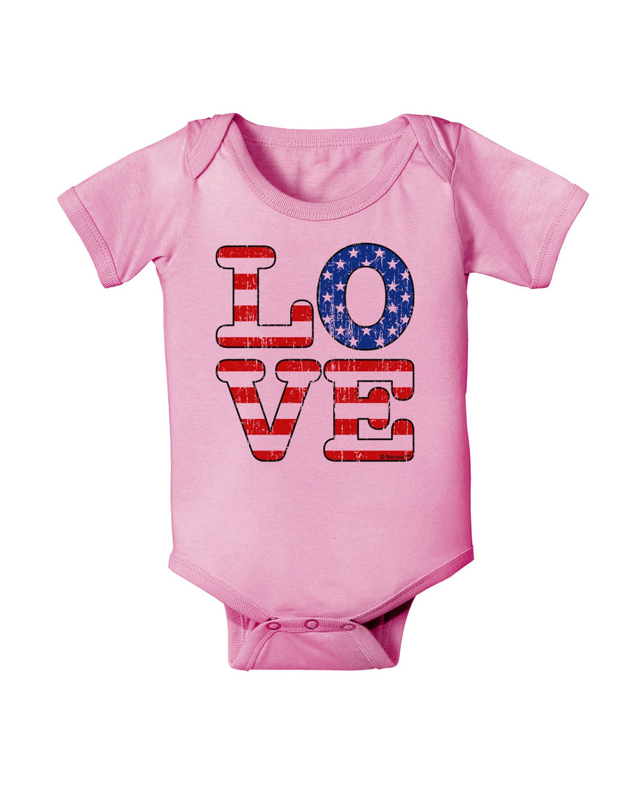 American Love Design - Distressed Baby Romper Bodysuit by TooLoud-Baby Romper-TooLoud-White-06-Months-Davson Sales