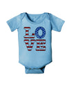 American Love Design - Distressed Baby Romper Bodysuit by TooLoud-Baby Romper-TooLoud-Light-Blue-06-Months-Davson Sales