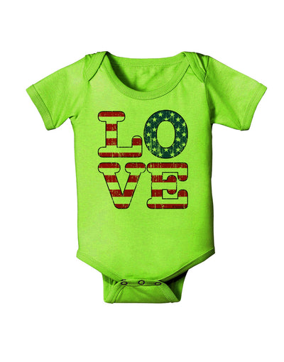 American Love Design - Distressed Baby Romper Bodysuit by TooLoud-Baby Romper-TooLoud-Lime-Green-06-Months-Davson Sales