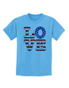 American Love Design - Distressed Childrens T-Shirt by TooLoud-Childrens T-Shirt-TooLoud-Aquatic-Blue-X-Small-Davson Sales