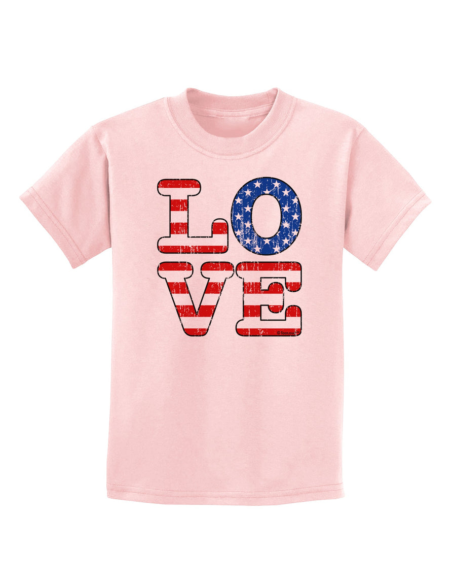 American Love Design - Distressed Childrens T-Shirt by TooLoud-Childrens T-Shirt-TooLoud-White-X-Small-Davson Sales