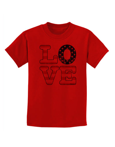 American Love Design - Distressed Childrens T-Shirt by TooLoud-Childrens T-Shirt-TooLoud-Red-X-Small-Davson Sales