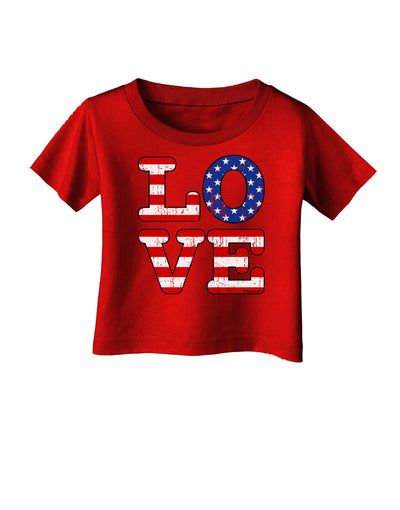 American Love Design - Distressed Infant T-Shirt Dark by TooLoud-Infant T-Shirt-TooLoud-Red-06-Months-Davson Sales