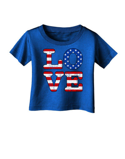 American Love Design - Distressed Infant T-Shirt Dark by TooLoud-Infant T-Shirt-TooLoud-Royal-Blue-06-Months-Davson Sales