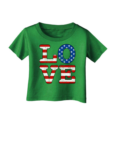 American Love Design - Distressed Infant T-Shirt Dark by TooLoud-Infant T-Shirt-TooLoud-Clover-Green-06-Months-Davson Sales