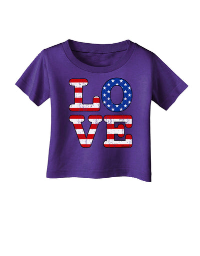 American Love Design - Distressed Infant T-Shirt Dark by TooLoud-Infant T-Shirt-TooLoud-Purple-06-Months-Davson Sales