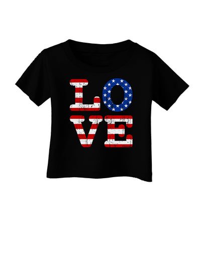 American Love Design - Distressed Infant T-Shirt Dark by TooLoud-Infant T-Shirt-TooLoud-Black-06-Months-Davson Sales