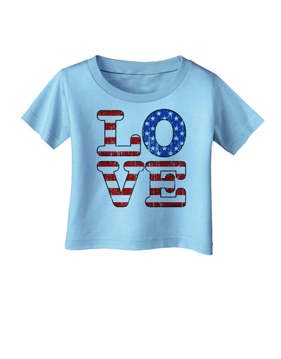 American Love Design - Distressed Infant T-Shirt by TooLoud-Infant T-Shirt-TooLoud-Aquatic-Blue-06-Months-Davson Sales