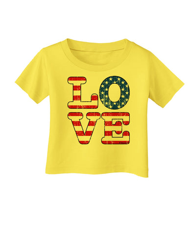 American Love Design - Distressed Infant T-Shirt by TooLoud-Infant T-Shirt-TooLoud-Yellow-06-Months-Davson Sales