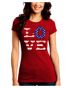 American Love Design - Distressed Juniors Crew Dark T-Shirt by TooLoud-T-Shirts Juniors Tops-TooLoud-Red-Juniors Fitted Small-Davson Sales