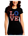 American Love Design - Distressed Juniors Crew Dark T-Shirt by TooLoud-T-Shirts Juniors Tops-TooLoud-Black-Juniors Fitted Small-Davson Sales