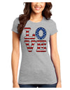 American Love Design - Distressed Juniors T-Shirt by TooLoud-Womens Juniors T-Shirt-TooLoud-Ash-Gray-Juniors Fitted X-Small-Davson Sales