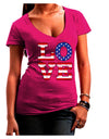 American Love Design - Distressed Juniors V-Neck Dark T-Shirt by TooLoud-Womens V-Neck T-Shirts-TooLoud-Hot-Pink-Juniors Fitted Small-Davson Sales