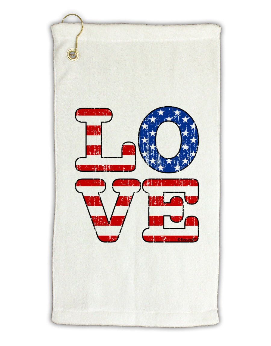 American Love Design - Distressed Micro Terry Gromet Golf Towel 16 x 25 inch by TooLoud-Golf Towel-TooLoud-White-Davson Sales