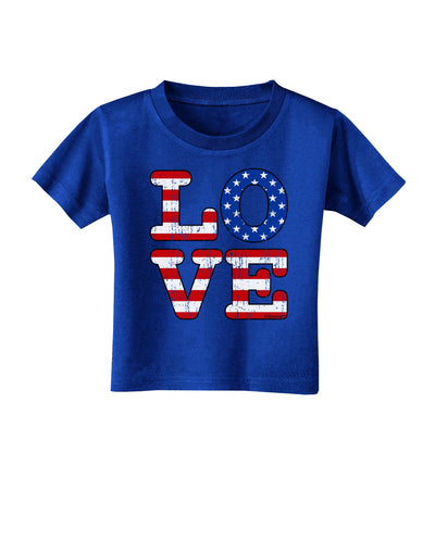 American Love Design - Distressed Toddler T-Shirt Dark by TooLoud-Toddler T-Shirt-TooLoud-Royal-Blue-2T-Davson Sales