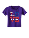 American Love Design - Distressed Toddler T-Shirt Dark by TooLoud-Toddler T-Shirt-TooLoud-Purple-2T-Davson Sales