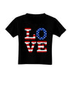 American Love Design - Distressed Toddler T-Shirt Dark by TooLoud-Toddler T-Shirt-TooLoud-Black-2T-Davson Sales