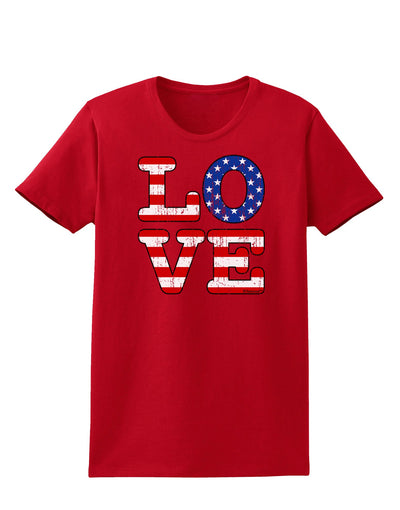 American Love Design - Distressed Womens Dark T-Shirt by TooLoud-Womens T-Shirt-TooLoud-Red-X-Small-Davson Sales