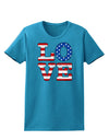 American Love Design - Distressed Womens Dark T-Shirt by TooLoud-Womens T-Shirt-TooLoud-Turquoise-X-Small-Davson Sales