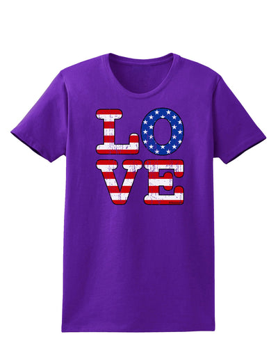 American Love Design - Distressed Womens Dark T-Shirt by TooLoud-Womens T-Shirt-TooLoud-Purple-X-Small-Davson Sales