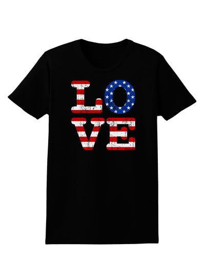 American Love Design - Distressed Womens Dark T-Shirt by TooLoud-Womens T-Shirt-TooLoud-Black-X-Small-Davson Sales