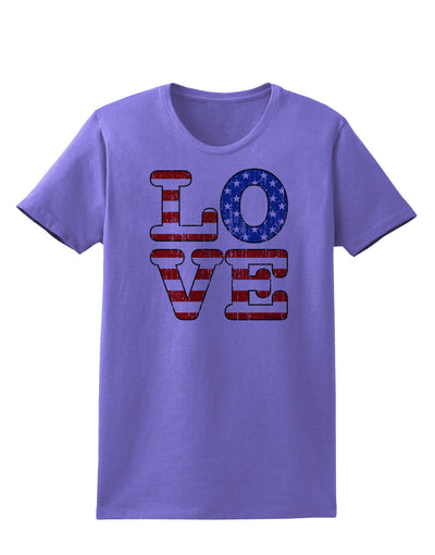 American Love Design - Distressed Womens T-Shirt by TooLoud-Womens T-Shirt-TooLoud-Violet-X-Small-Davson Sales