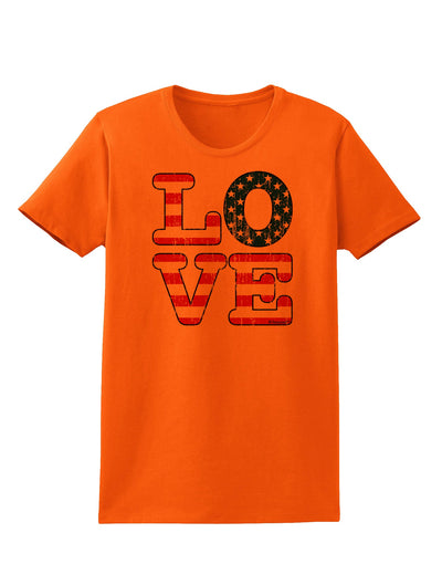 American Love Design - Distressed Womens T-Shirt by TooLoud-Womens T-Shirt-TooLoud-Orange-X-Small-Davson Sales