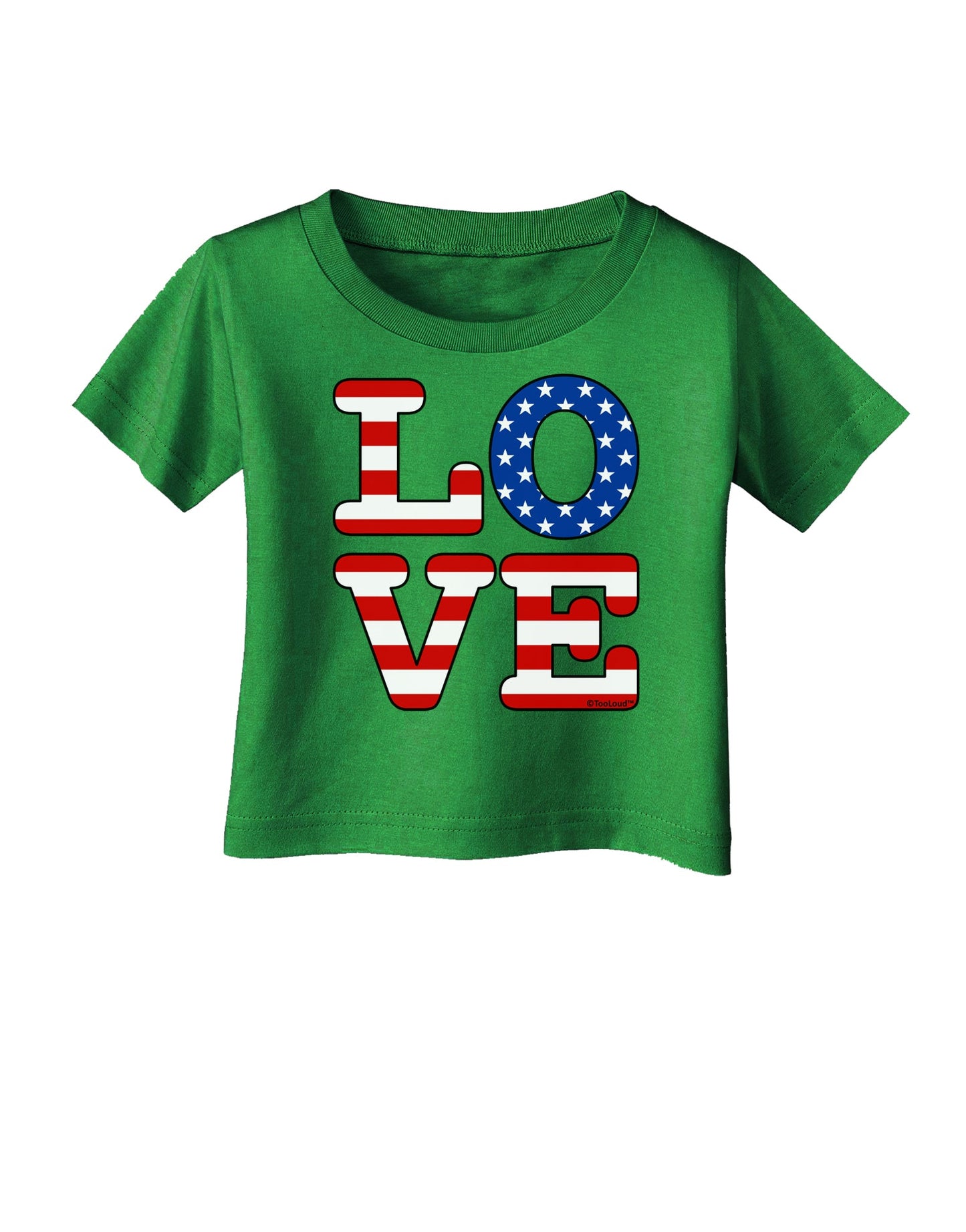 American Love Design Infant T-Shirt Dark by TooLoud-Infant T-Shirt-TooLoud-Clover-Green-06-Months-Davson Sales