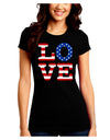 American Love Design Juniors Crew Dark T-Shirt by TooLoud-T-Shirts Juniors Tops-TooLoud-Black-Juniors Fitted Small-Davson Sales