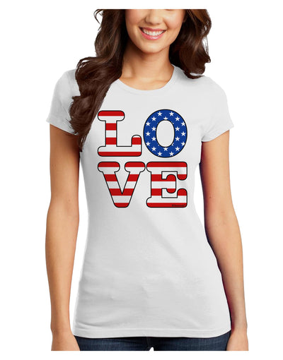 American Love Design Juniors T-Shirt by TooLoud-Womens Juniors T-Shirt-TooLoud-White-Juniors Fitted X-Small-Davson Sales