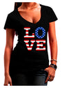 American Love Design Juniors V-Neck Dark T-Shirt by TooLoud-Womens V-Neck T-Shirts-TooLoud-Black-Juniors Fitted Small-Davson Sales