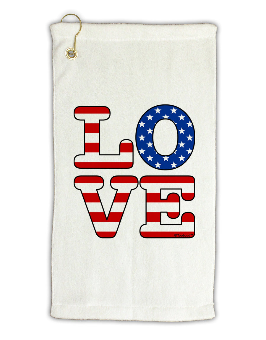 American Love Design Micro Terry Gromet Golf Towel 16 x 25 inch by TooLoud-Golf Towel-TooLoud-White-Davson Sales