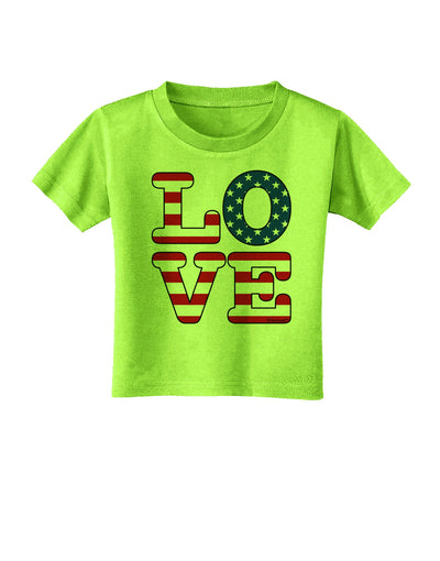 American Love Design Toddler T-Shirt by TooLoud-Toddler T-Shirt-TooLoud-Lime-Green-2T-Davson Sales