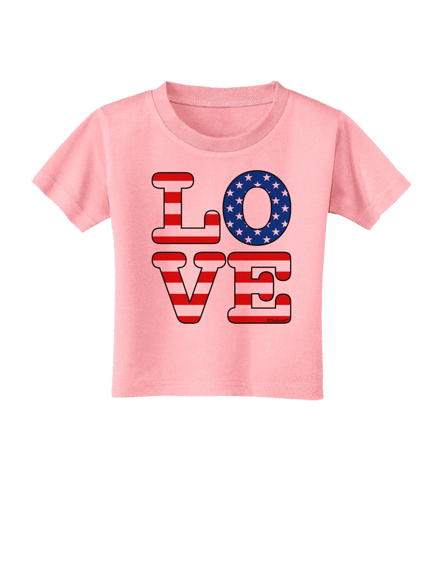 American Love Design Toddler T-Shirt by TooLoud-Toddler T-Shirt-TooLoud-Candy-Pink-2T-Davson Sales
