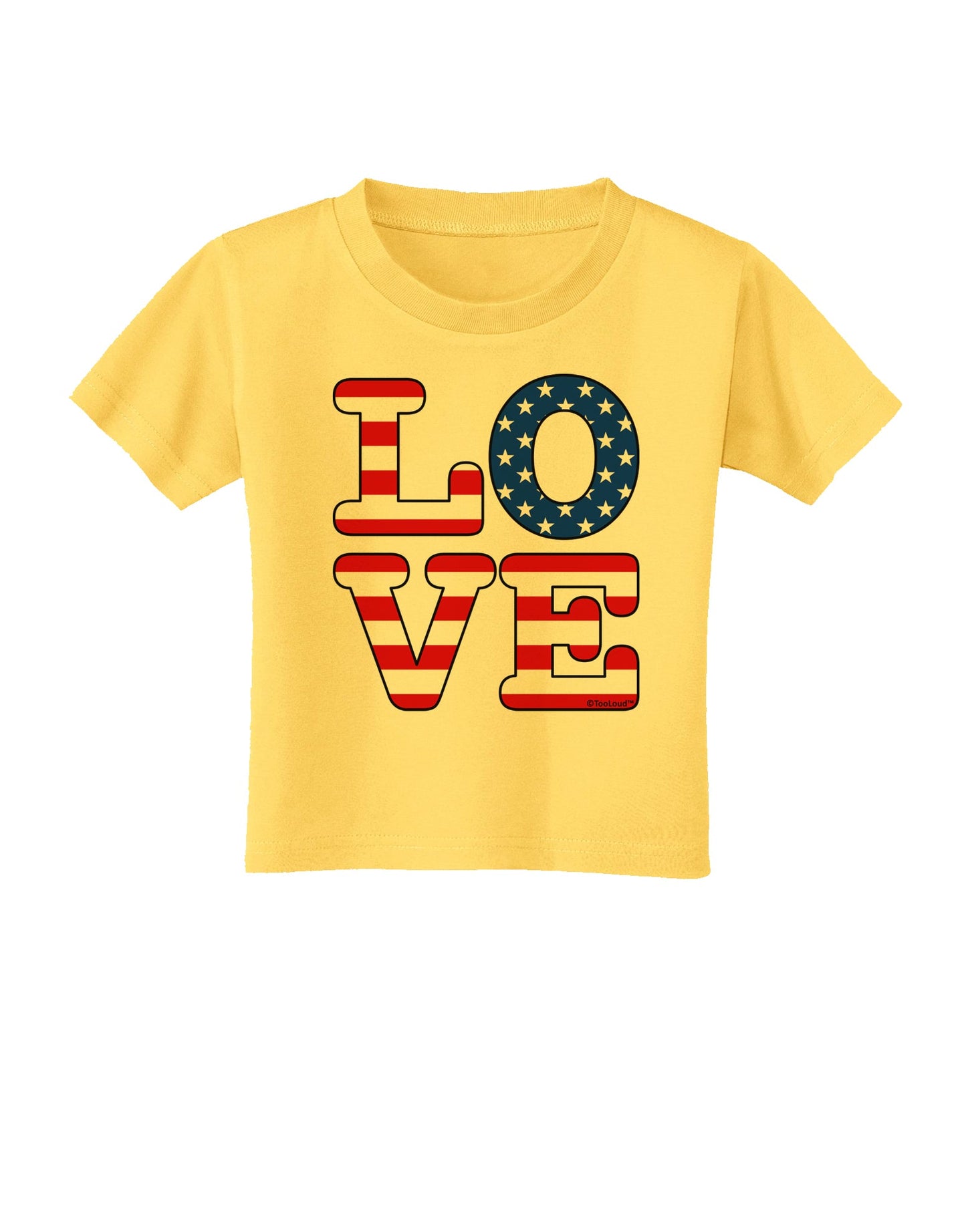 American Love Design Toddler T-Shirt by TooLoud-Toddler T-Shirt-TooLoud-Yellow-2T-Davson Sales