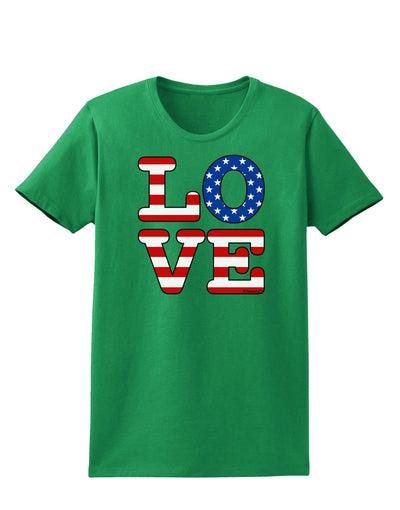 American Love Design Womens Dark T-Shirt by TooLoud-Womens T-Shirt-TooLoud-Kelly-Green-X-Small-Davson Sales