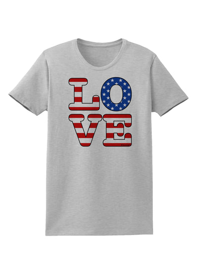 American Love Design Womens T-Shirt by TooLoud-Womens T-Shirt-TooLoud-AshGray-X-Small-Davson Sales