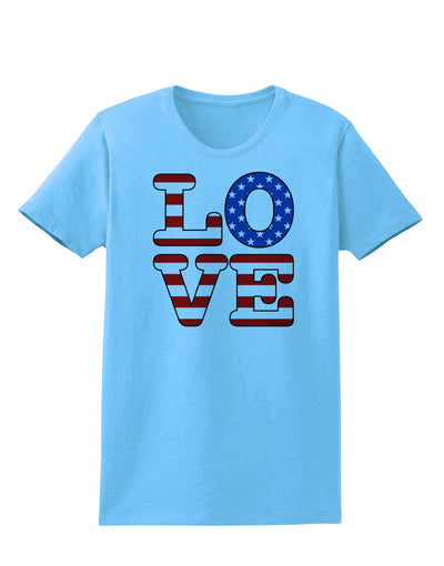 American Love Design Womens T-Shirt by TooLoud-Womens T-Shirt-TooLoud-Aquatic-Blue-X-Small-Davson Sales