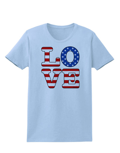 American Love Design Womens T-Shirt by TooLoud-Womens T-Shirt-TooLoud-Light-Blue-X-Small-Davson Sales