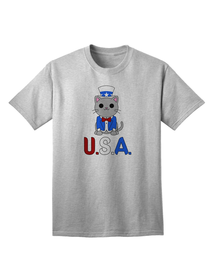 American Pride: Adult T-Shirt featuring Patriotic Cat by TooLoud-Mens T-shirts-TooLoud-White-Small-Davson Sales