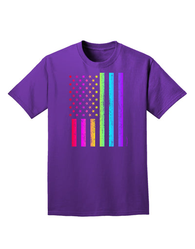 American Pride - Rainbow Flag Adult Dark T-Shirt-Mens T-Shirt-TooLoud-Purple-Small-Davson Sales