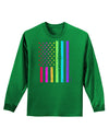 American Pride - Rainbow Flag Adult Long Sleeve Dark T-Shirt-TooLoud-Kelly-Green-Small-Davson Sales