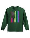 American Pride - Rainbow Flag Adult Long Sleeve Dark T-Shirt-TooLoud-Dark-Green-Small-Davson Sales