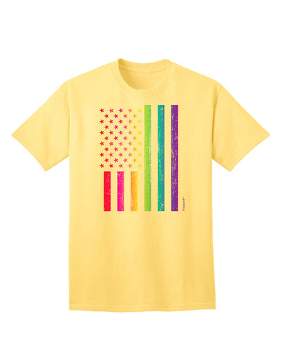 American Pride - Rainbow Flag Adult T-Shirt-Mens T-Shirt-TooLoud-Yellow-Small-Davson Sales