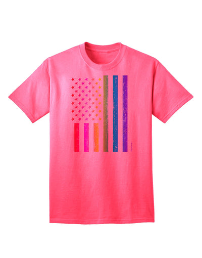 American Pride - Rainbow Flag Adult T-Shirt-Mens T-Shirt-TooLoud-Neon-Pink-Small-Davson Sales