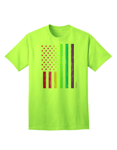 American Pride - Rainbow Flag Adult T-Shirt-Mens T-Shirt-TooLoud-Neon-Green-Small-Davson Sales