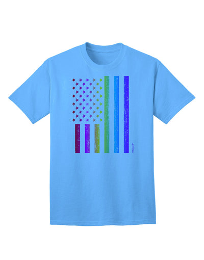 American Pride - Rainbow Flag Adult T-Shirt-Mens T-Shirt-TooLoud-Aquatic-Blue-Small-Davson Sales