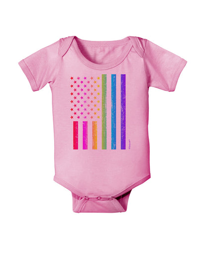 American Pride - Rainbow Flag Baby Romper Bodysuit-Baby Romper-TooLoud-Light-Pink-06-Months-Davson Sales