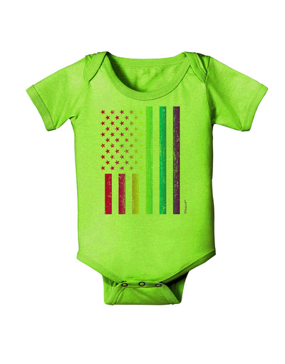 American Pride - Rainbow Flag Baby Romper Bodysuit-Baby Romper-TooLoud-Lime-Green-06-Months-Davson Sales